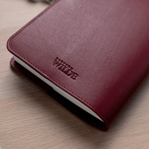 Refillable A5 Leather Notebook Cover | Wine Red