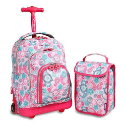 J World New York Lollipop Rolling Backpack W Lunch Bag The Luggage Collection
