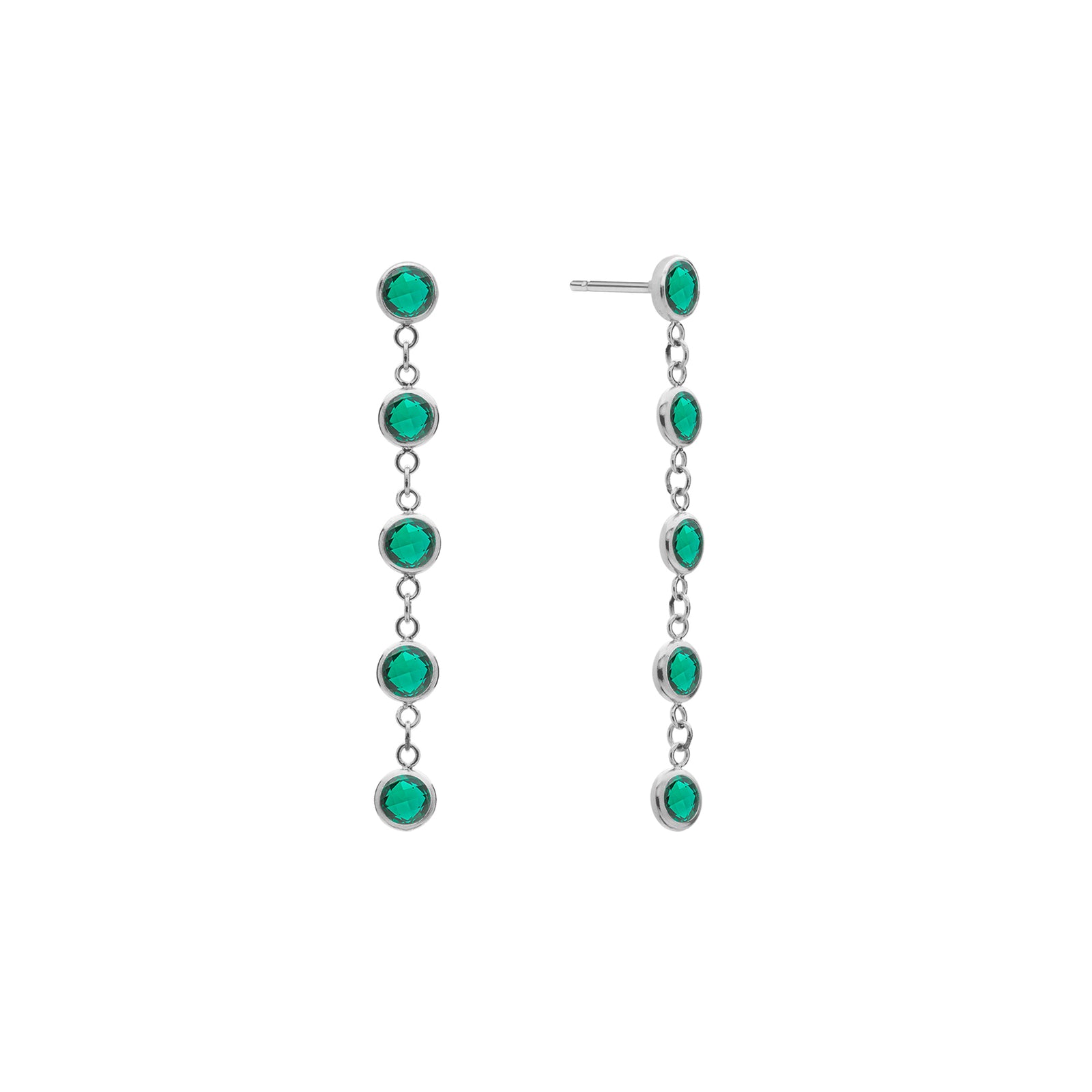 Newport Emerald Earrings in 14k Gold (May)