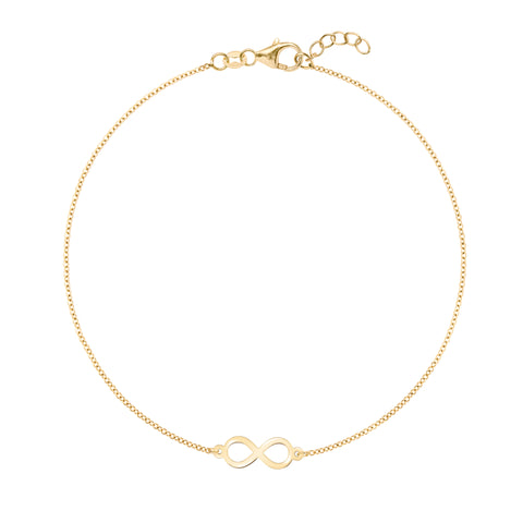 Gold Infinity Bracelet with Diamond - The Bling Stores LLP - 3268720