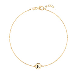 Letter K Bracelet in 14k Gold