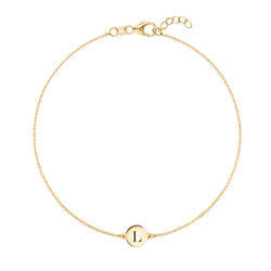 Letter L Bracelet in 14k Gold