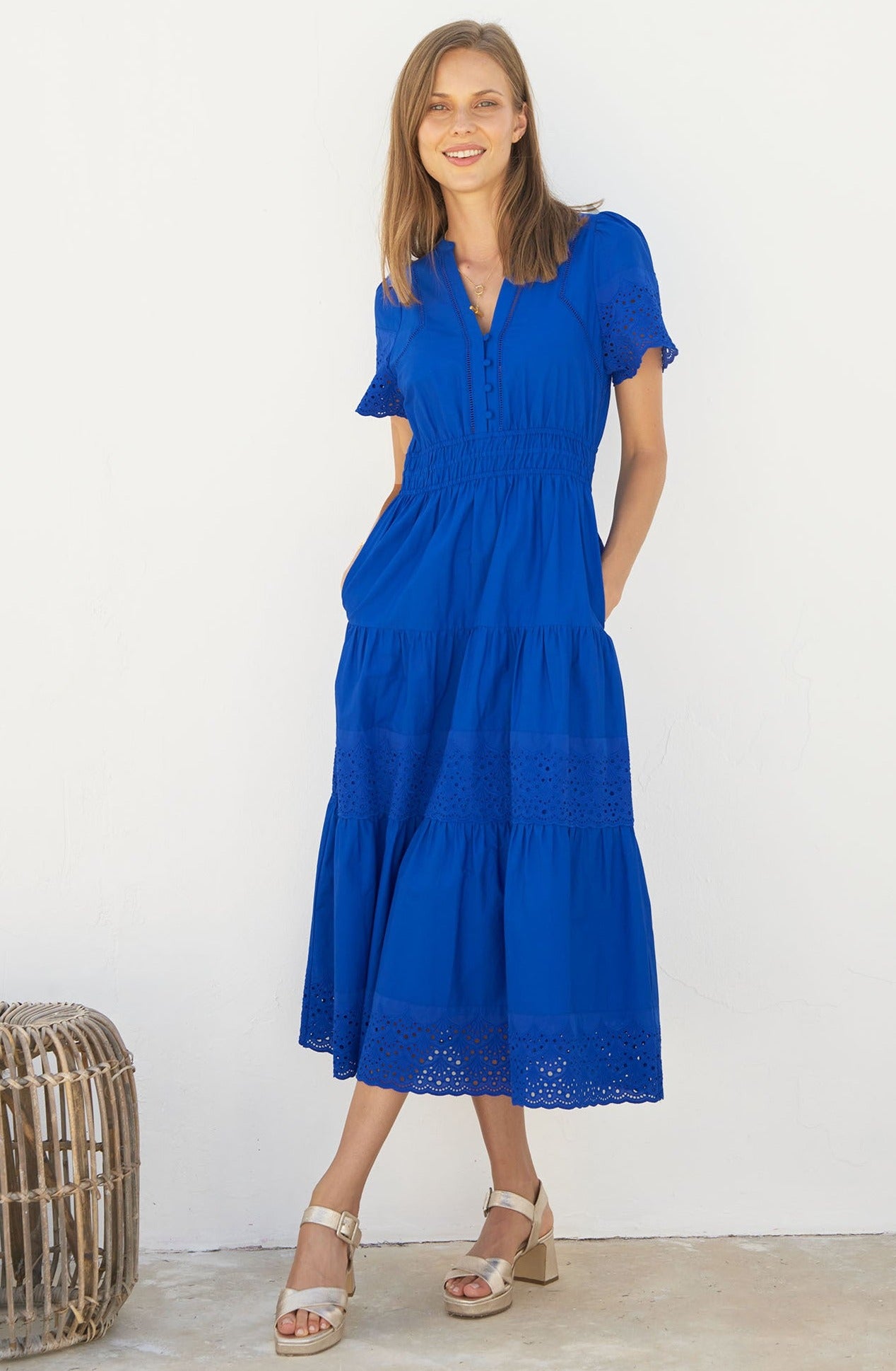 Broderie Sienna Dress | Cobalt