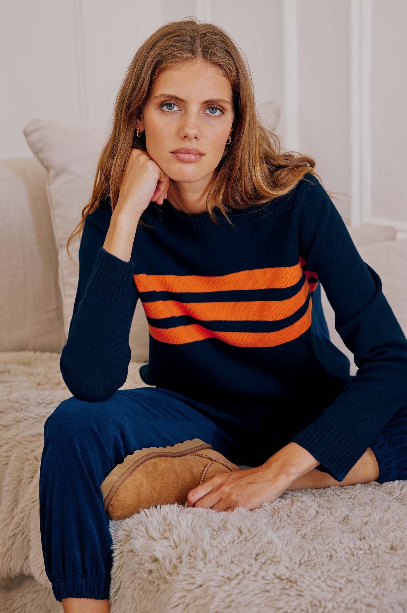 Cali Jumper | Navy/Orange