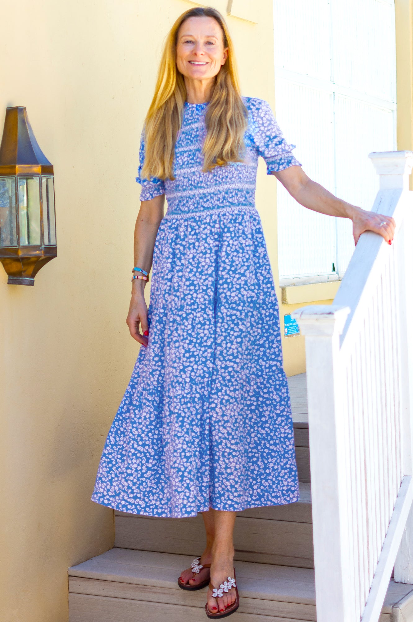 Amalie Dress | Daisy Flower Blue