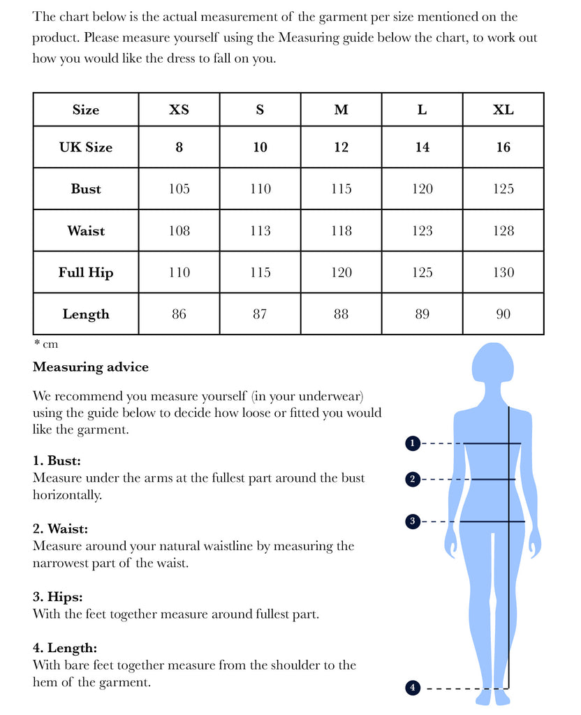Clothing Size Guide: Mila Shirt Tunic – Aspiga