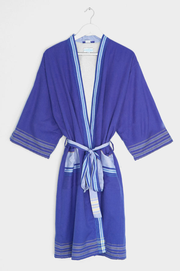 Sarah Blue Cotton Robe – Terra Cotta Savannah