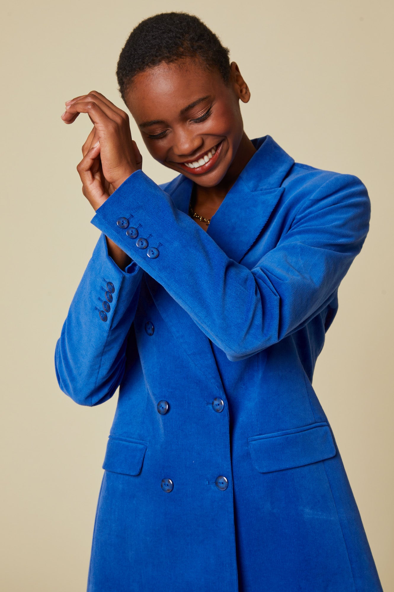 Theresa Stretch Corduroy Blazer | Royal Blue