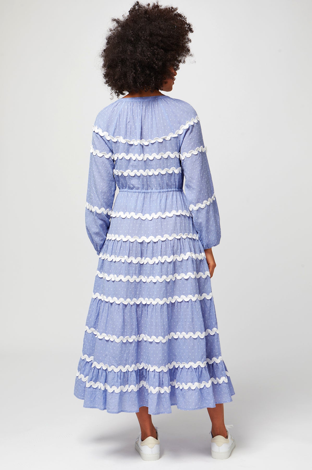 Aspiga Ladies Sustainable Mel Dress Cotton Dobby | Chambray Blue (XXS-L)