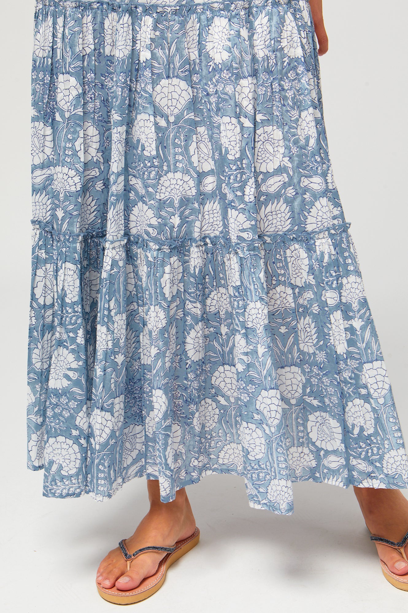 Becks Block Print Skirt | Oriental Grey