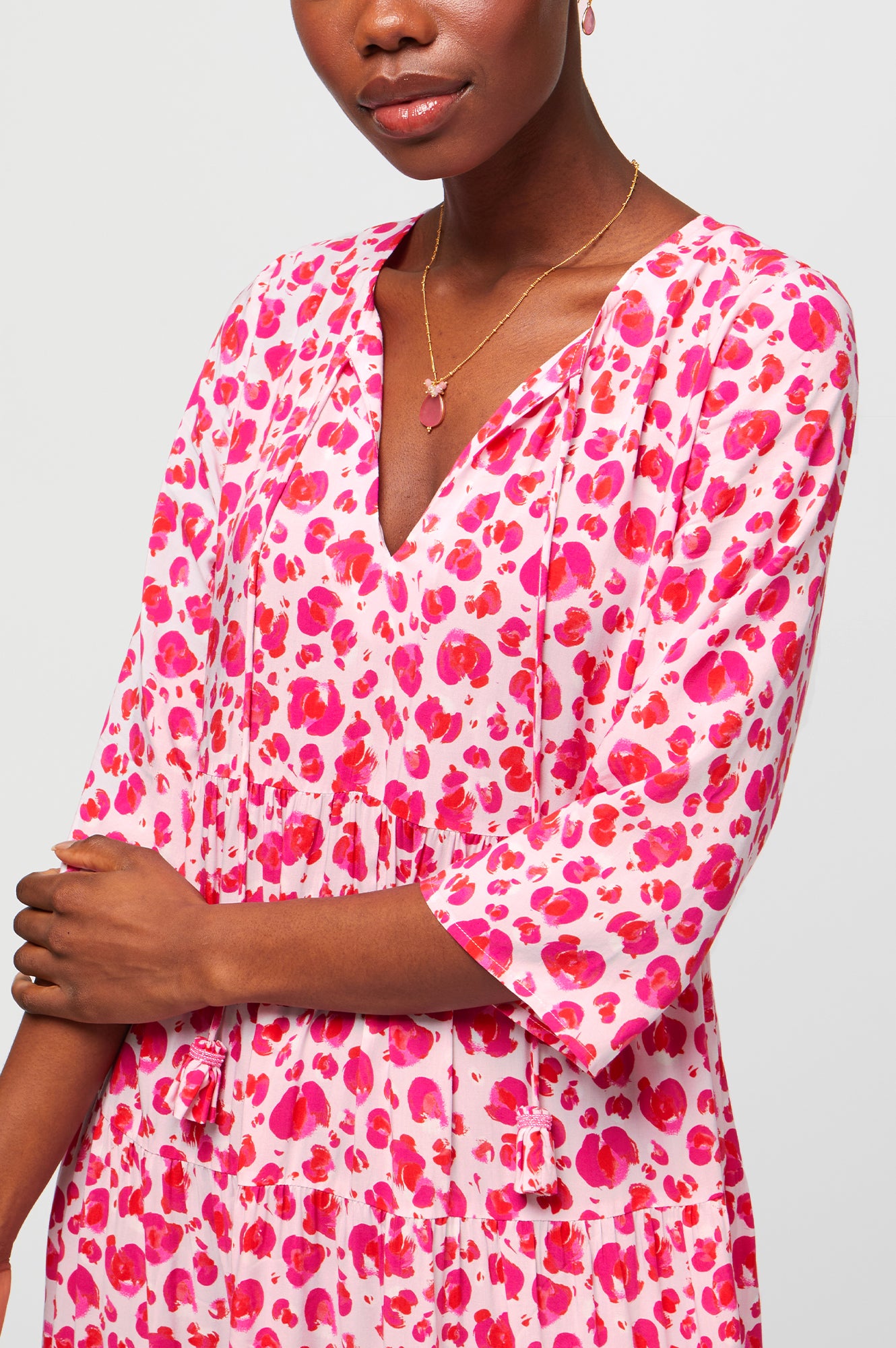 Emma Midi Dress | Cheetah Pink