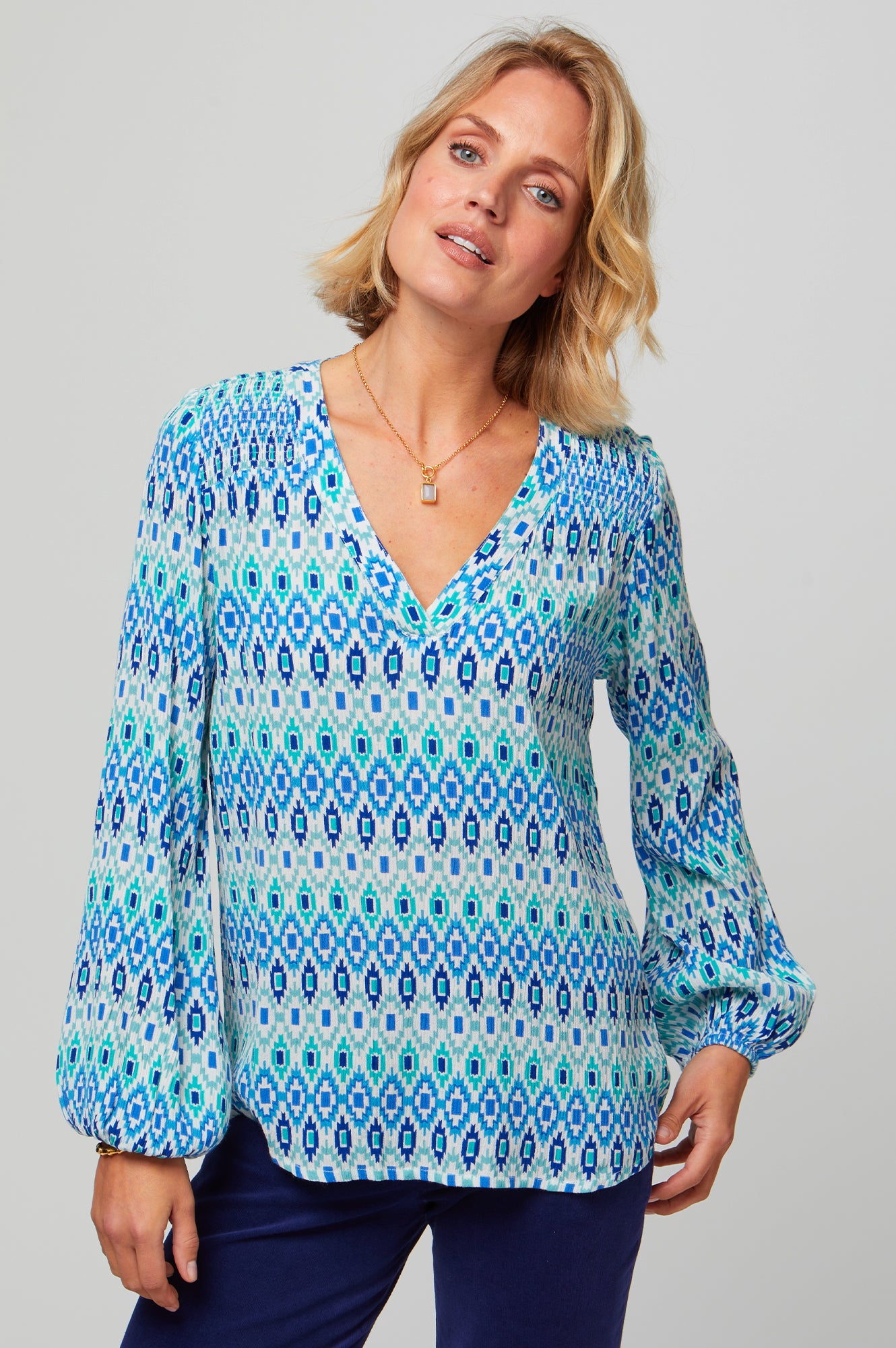 Clea Blouse | Aztec Turquoise