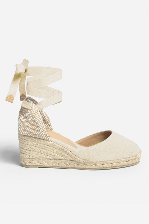 Castaner Sustainable Canvas Jute Wedge Espadrilles Ivory Aspiga