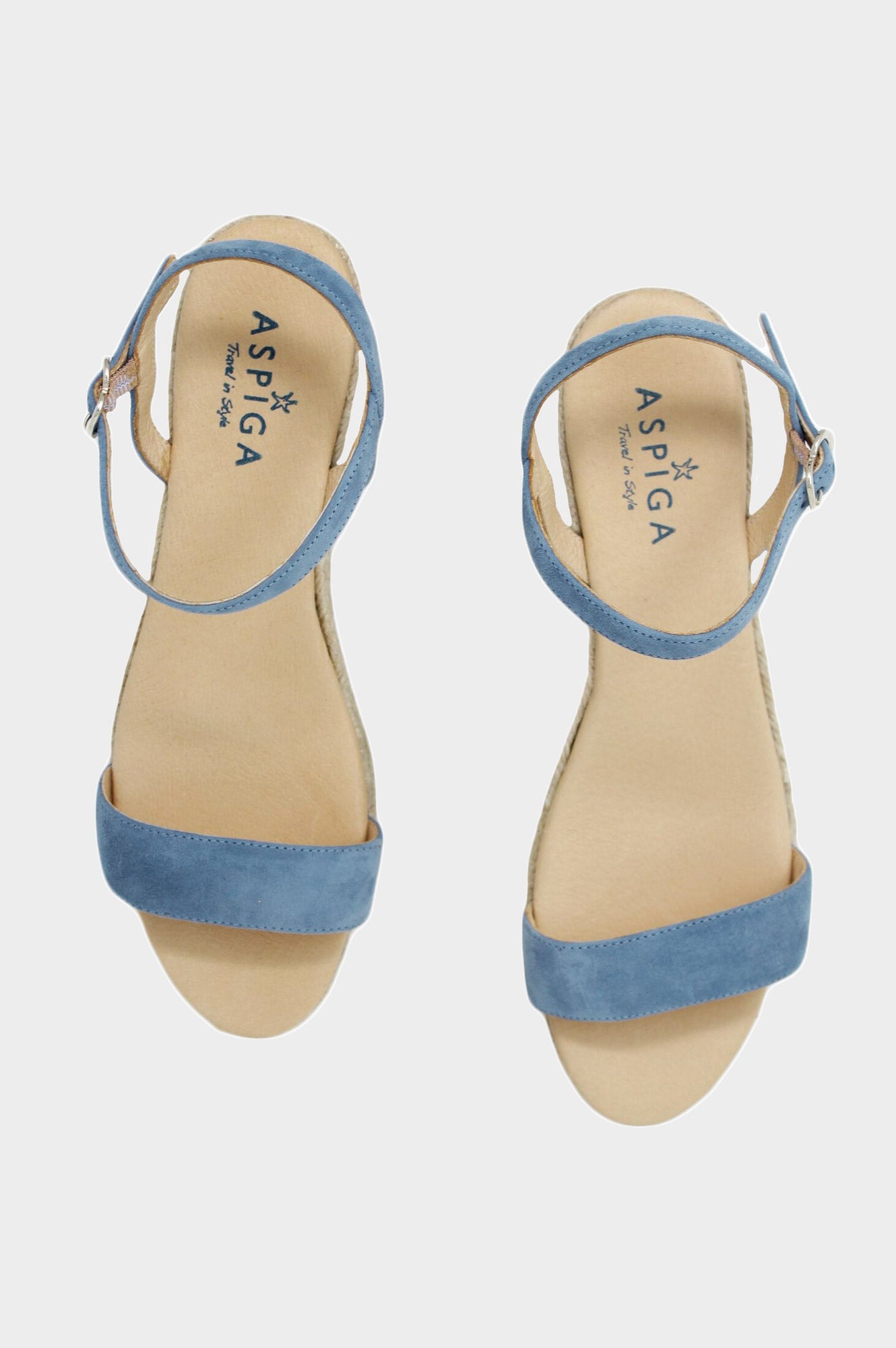 Moli Low Wedge Espadrilles Powder Blue | Aspiga