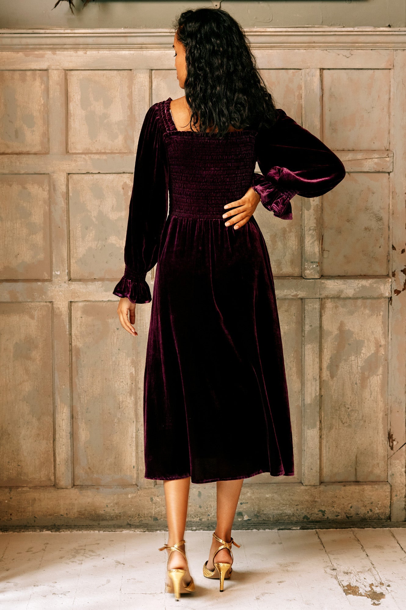 Nancy Velvet Dress | Berry