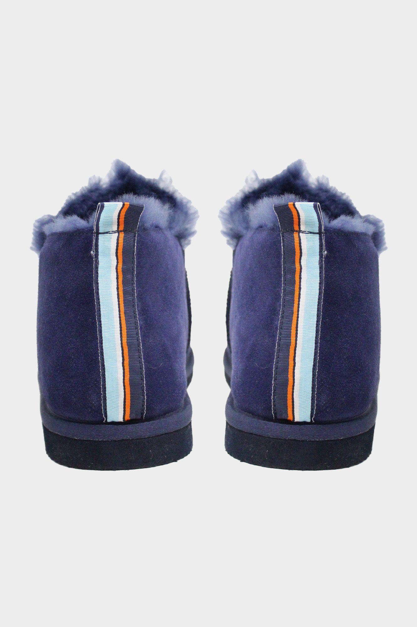 Men's Sheepskin Ribbon Slippers | Navy