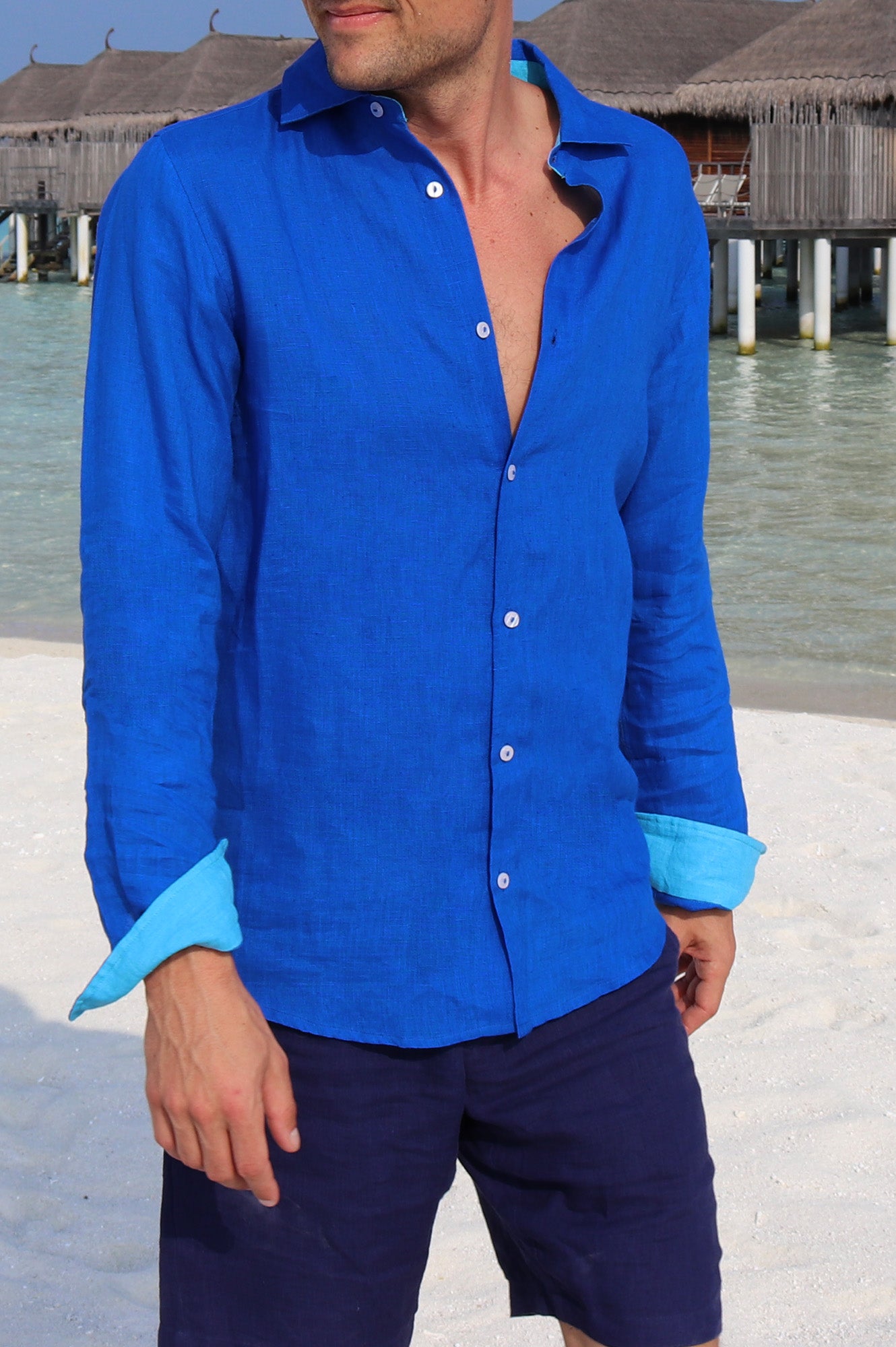 Men's Linen Shirt | Cobalt Blue