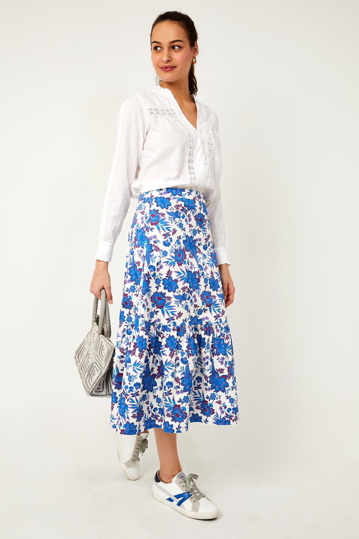  Sylvia Sateen Midi Skirt 