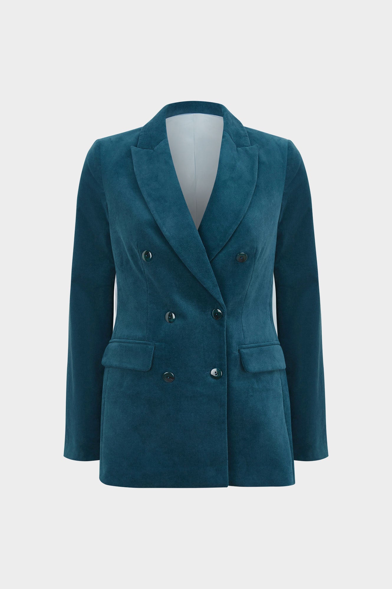 Theresa Stretch Corduroy Blazer | Teal