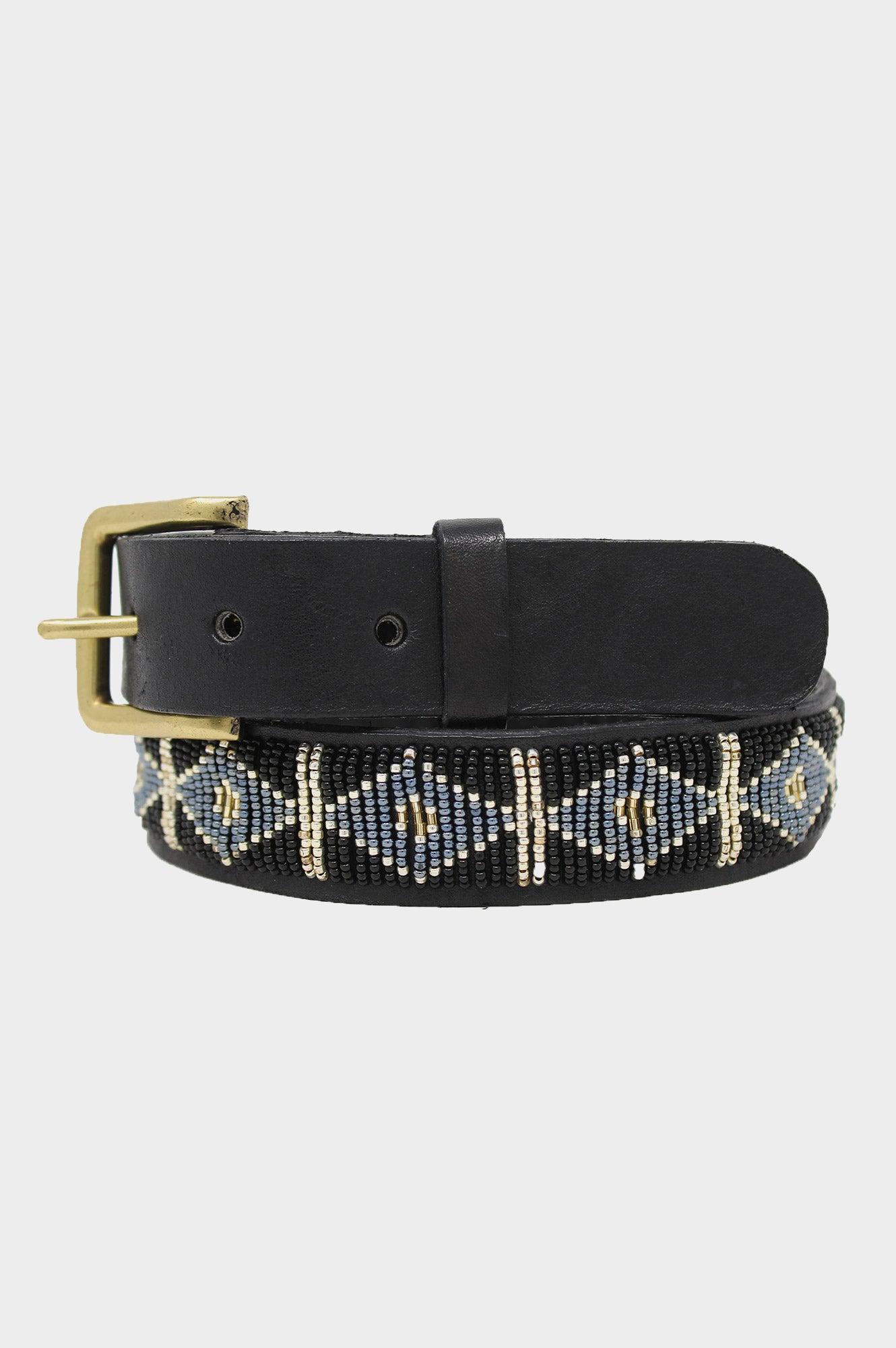 Triangle Leather Belt | Black