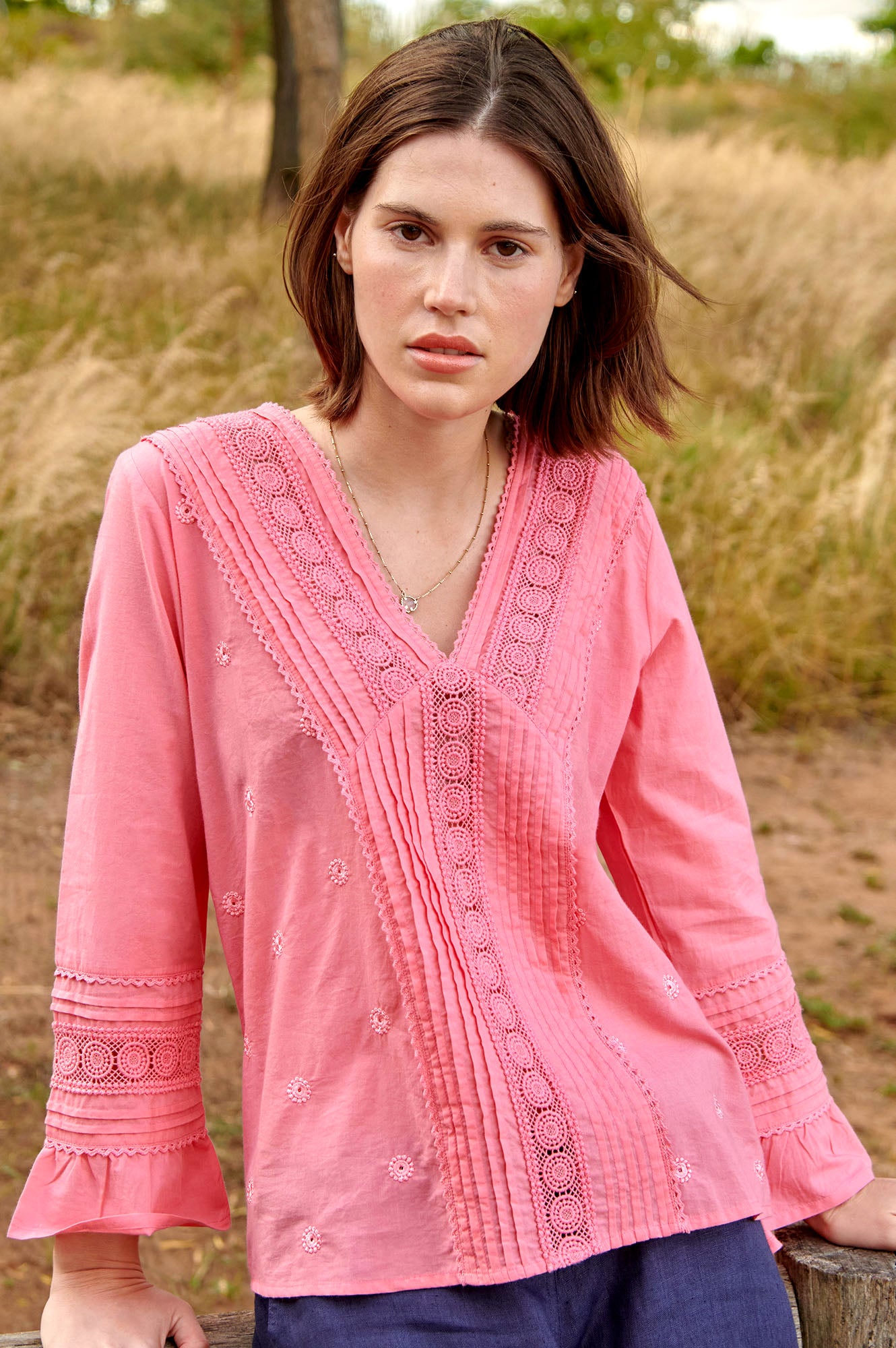 Valentina Embroidered Blouse | Blush Pink