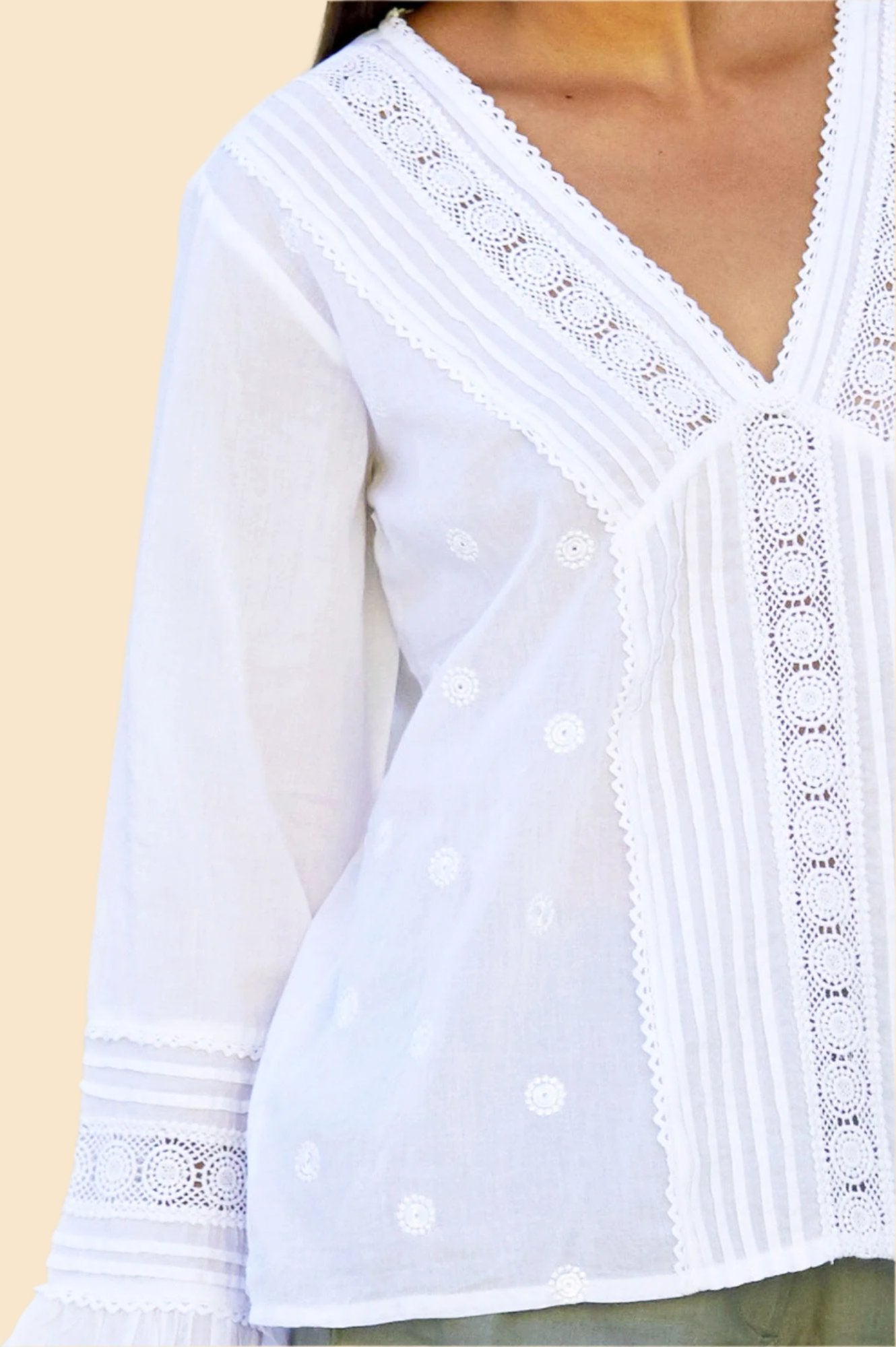 Valentina Embroidered Blouse | White