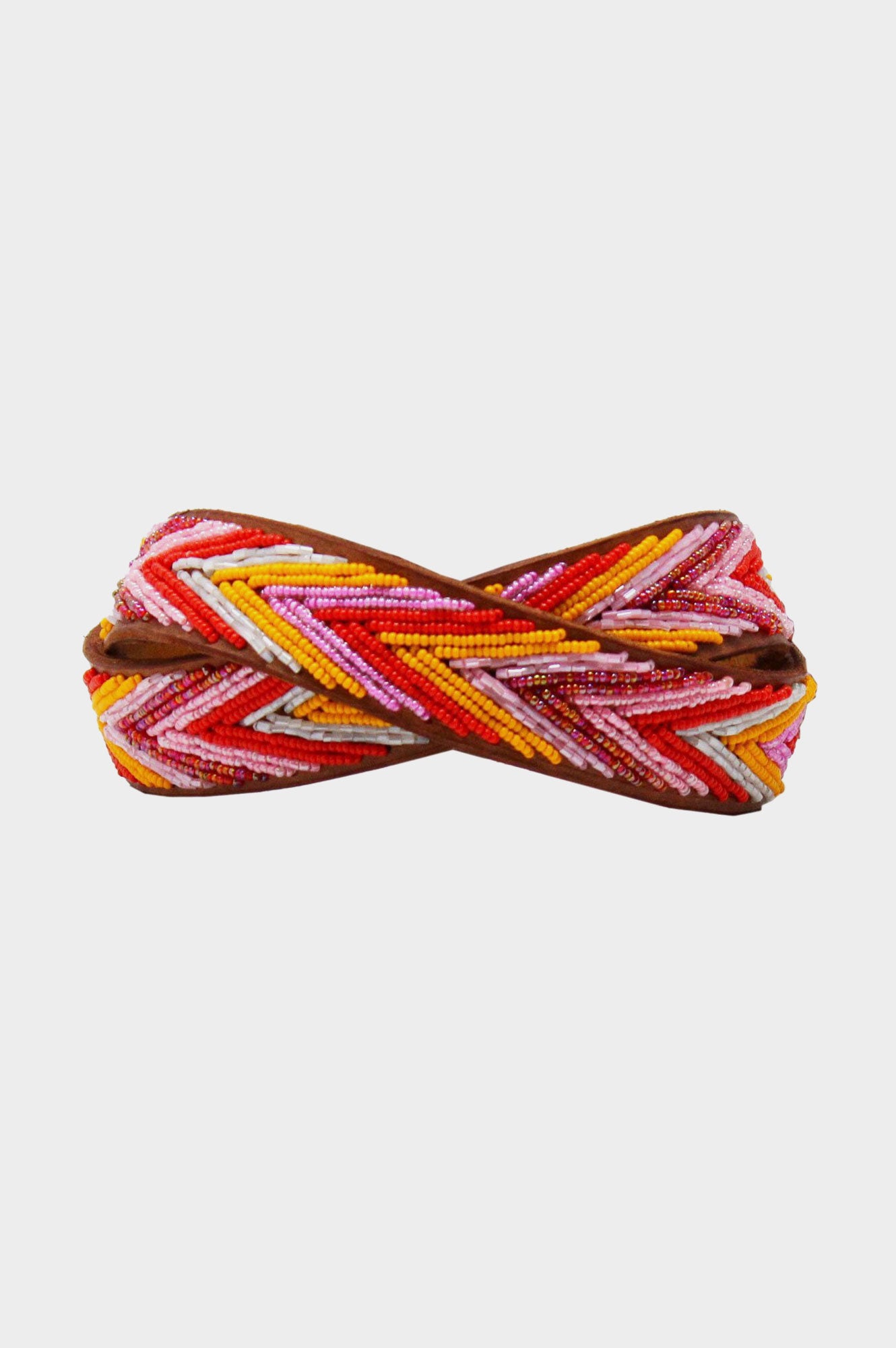 Arrow Leather Belt | Pink/Orange