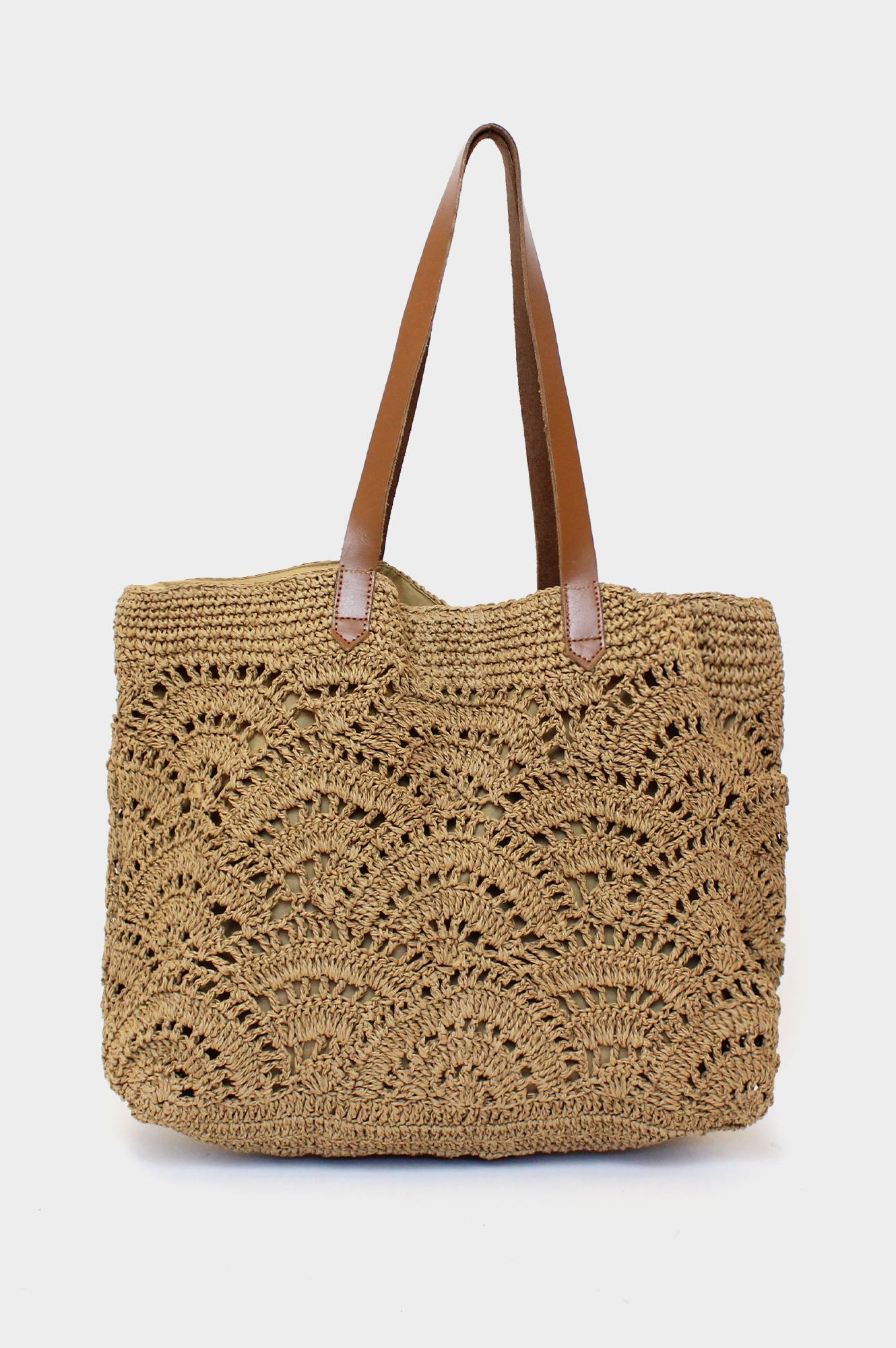 Raffia Crochet Beach Bag | Natural