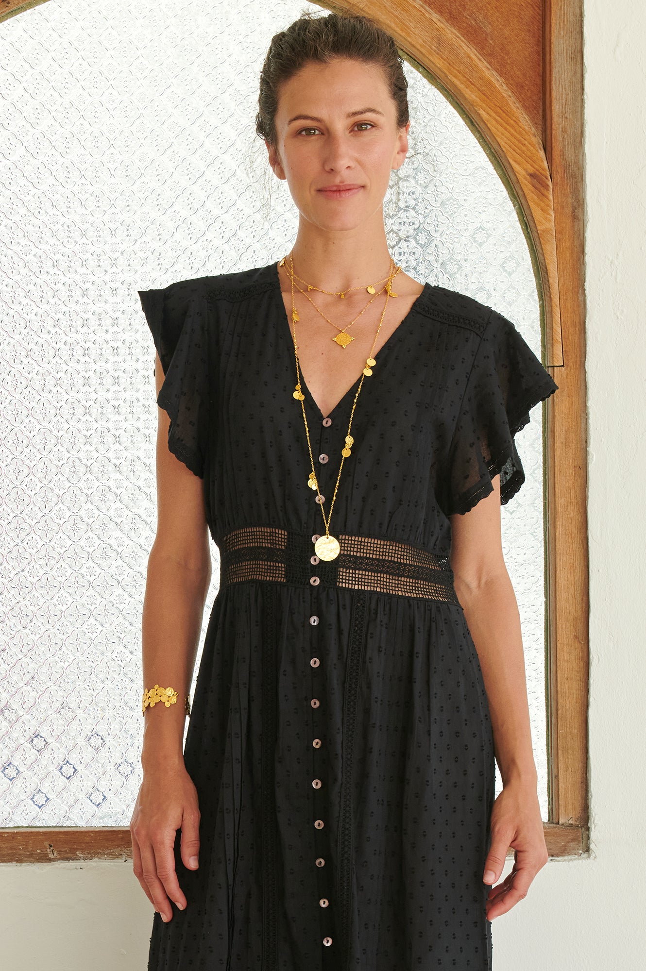 Nyla Beach Kaftan | Black