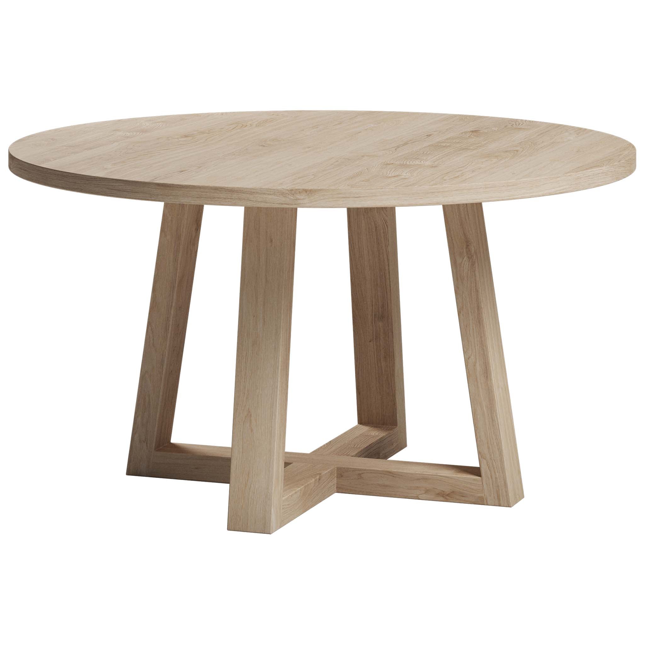 Ronde eettafel eiken met houten U poot