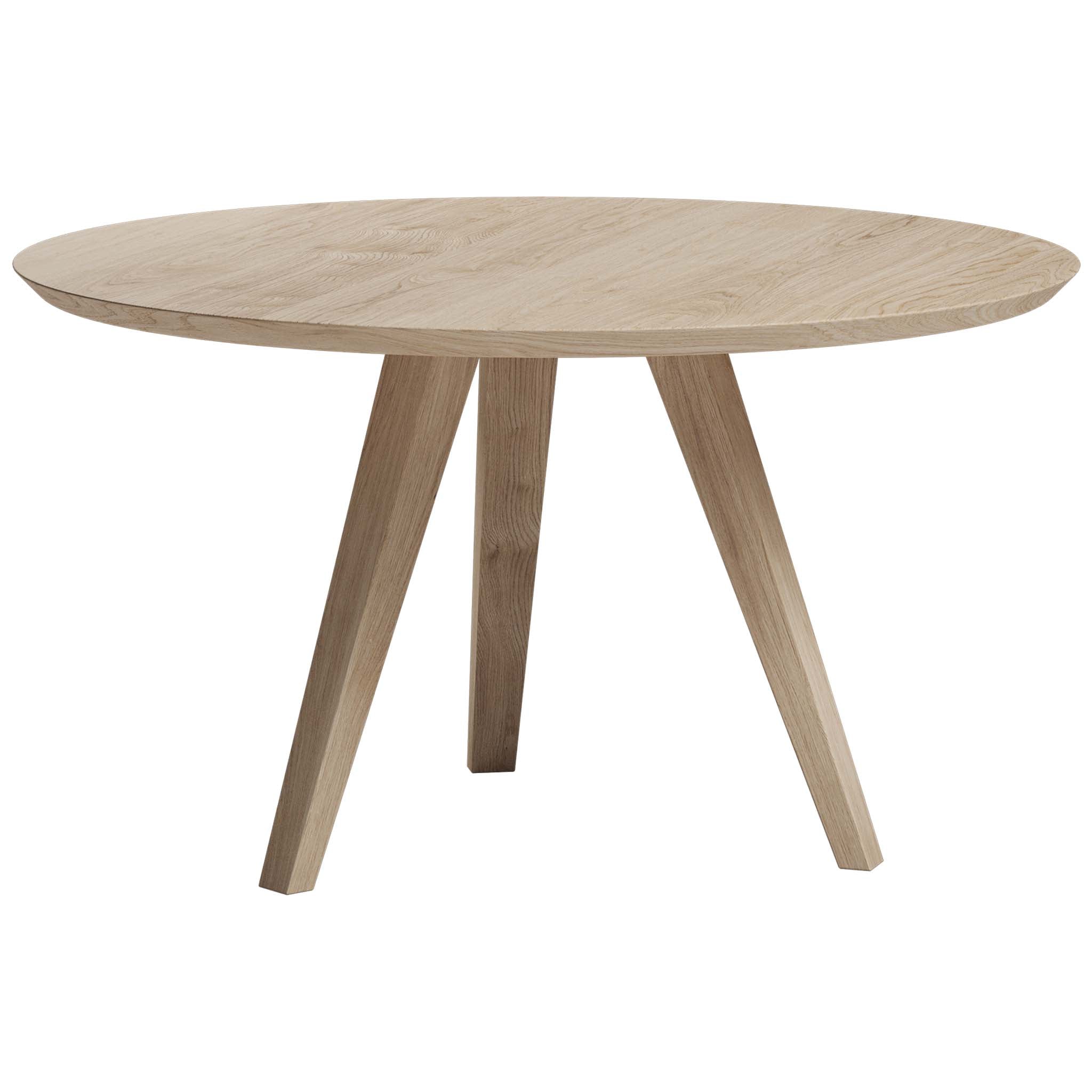 Ronde eettafel eiken met houten scandinavische poot