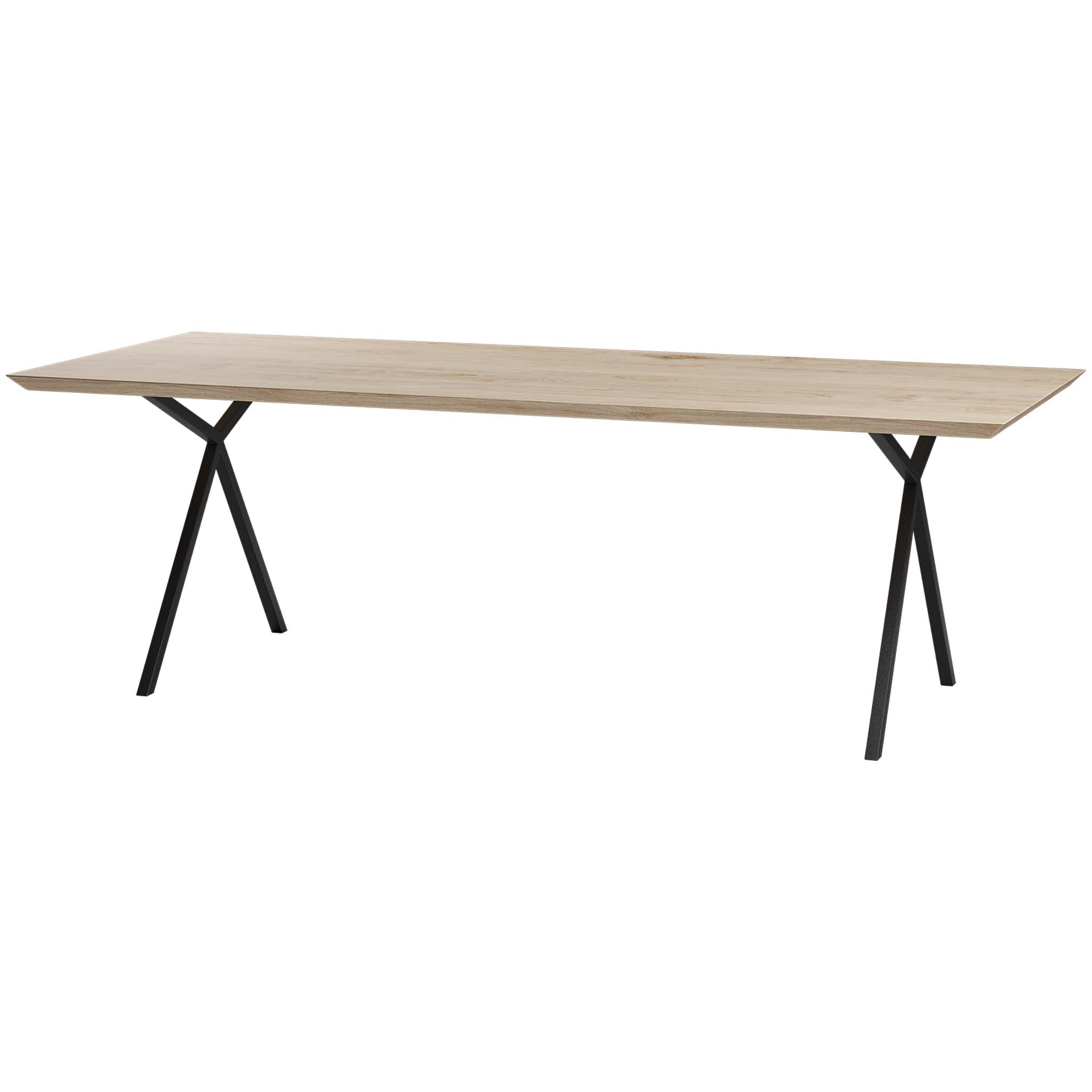 Eiken eettafel met X-poot slim