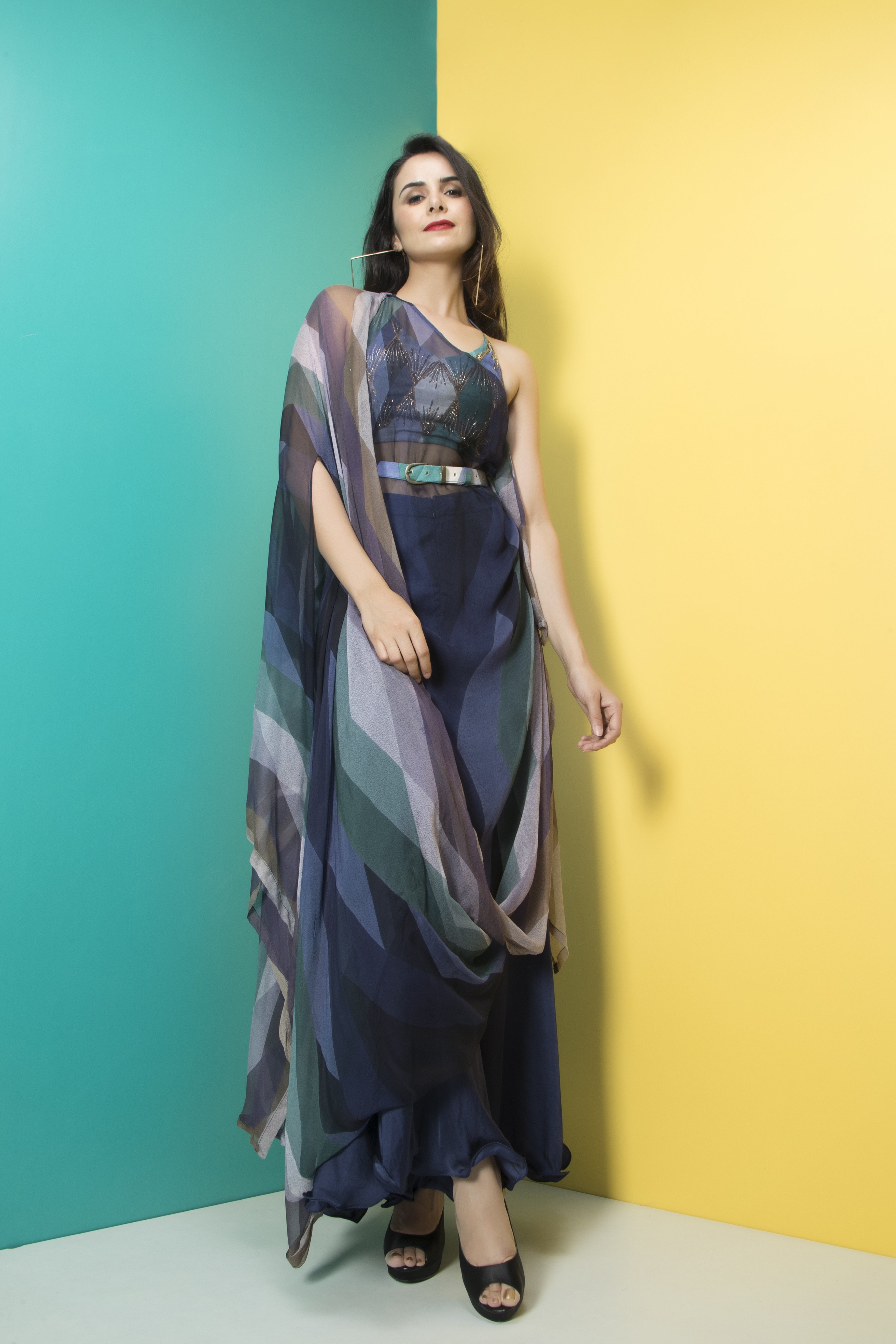 indo western drape dresses