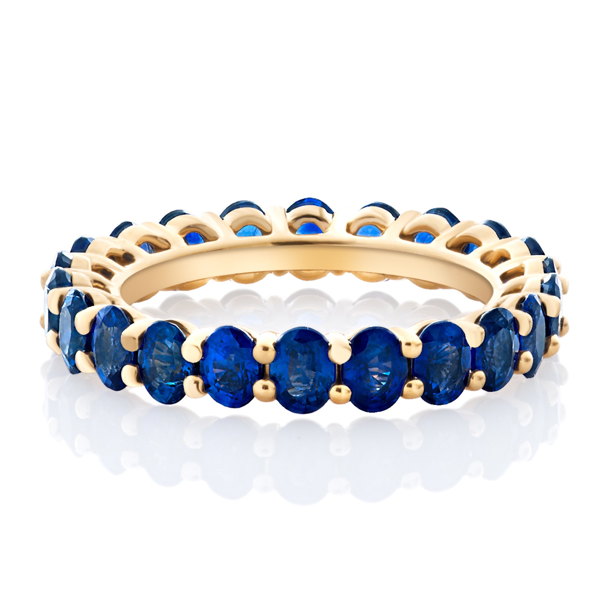 Blue Sapphire Oval Band – Nicole Rose Fine Jewelry
