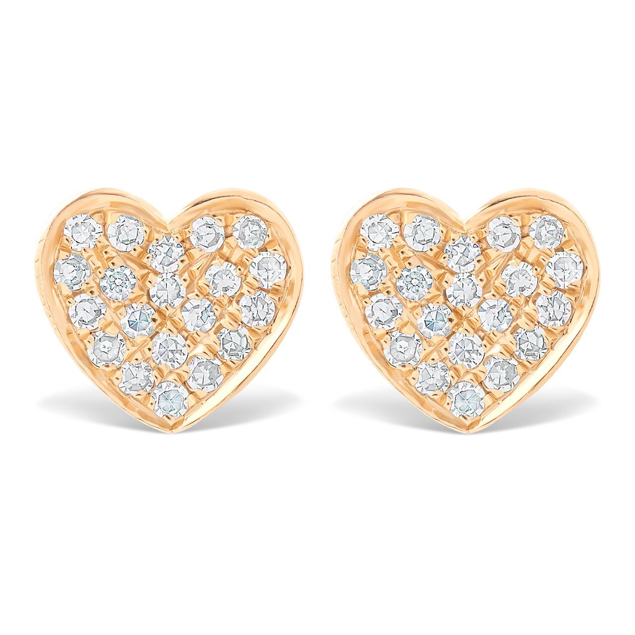 pave diamond heart earrings