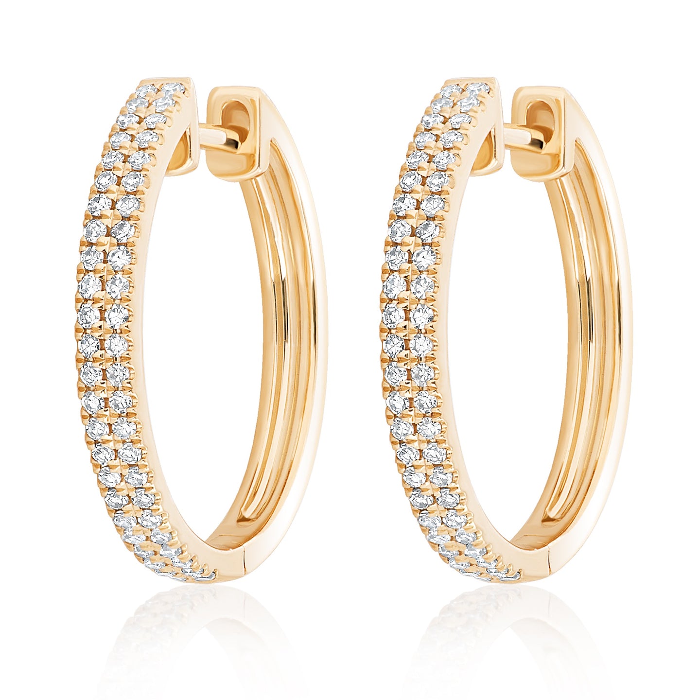 Large Double Row Diamond Hoops – Nicole Rose Fine Jewelry