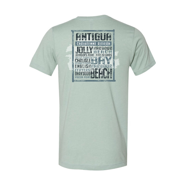 Antigua Island Bays Tee - Island Fanatic T-Shirt Heather Prism Dusty Blue / XS