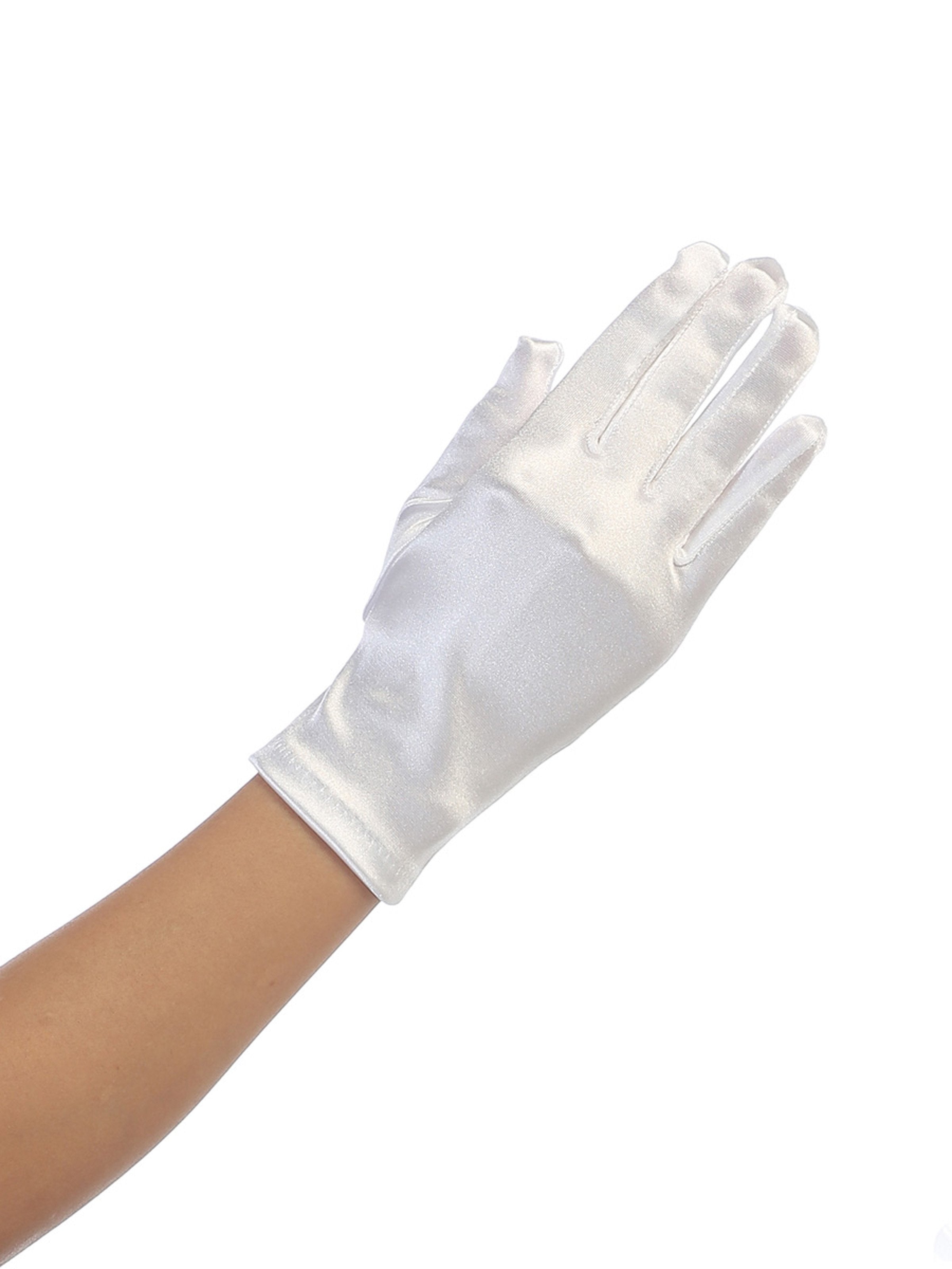 champagne satin gloves