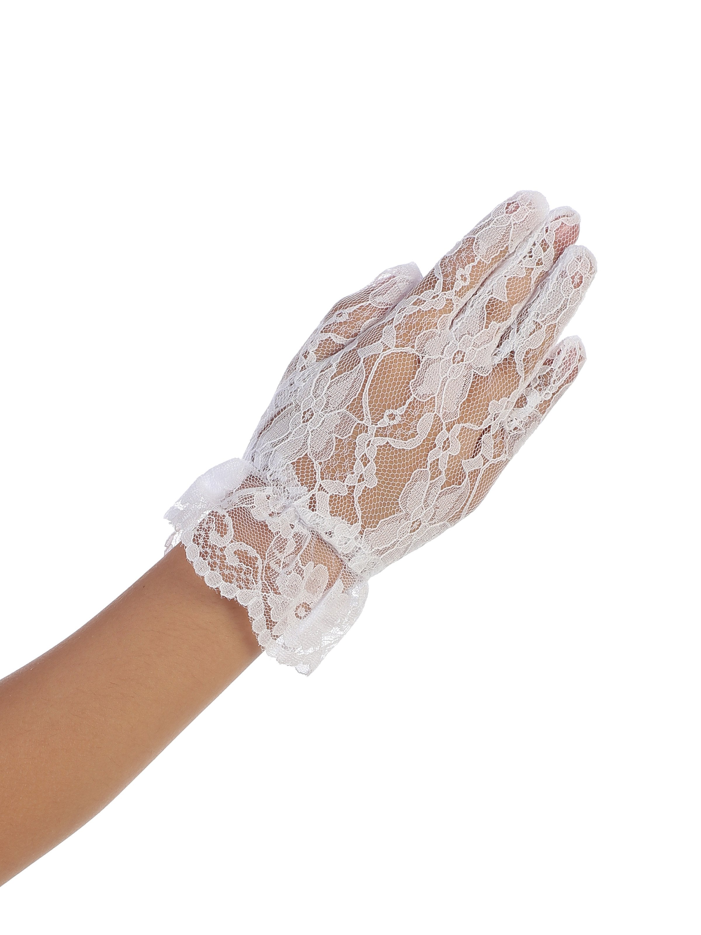 wrist length lace gloves