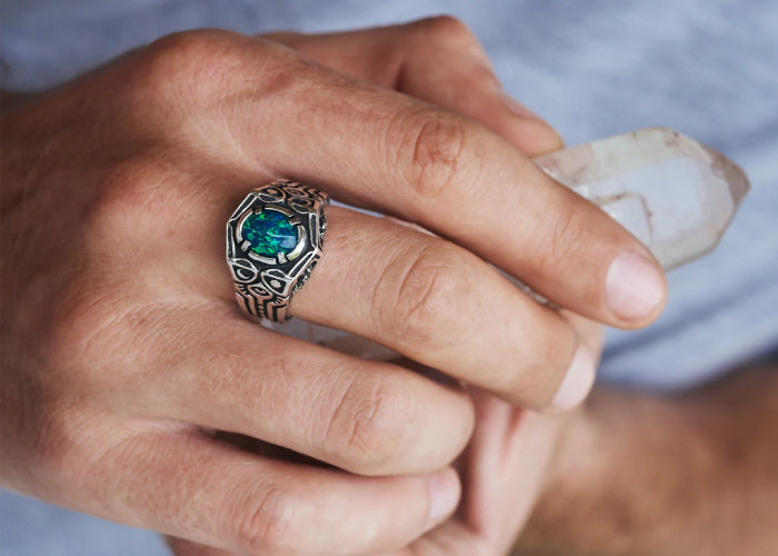 Silver Opal Rings by BlackTreeLab