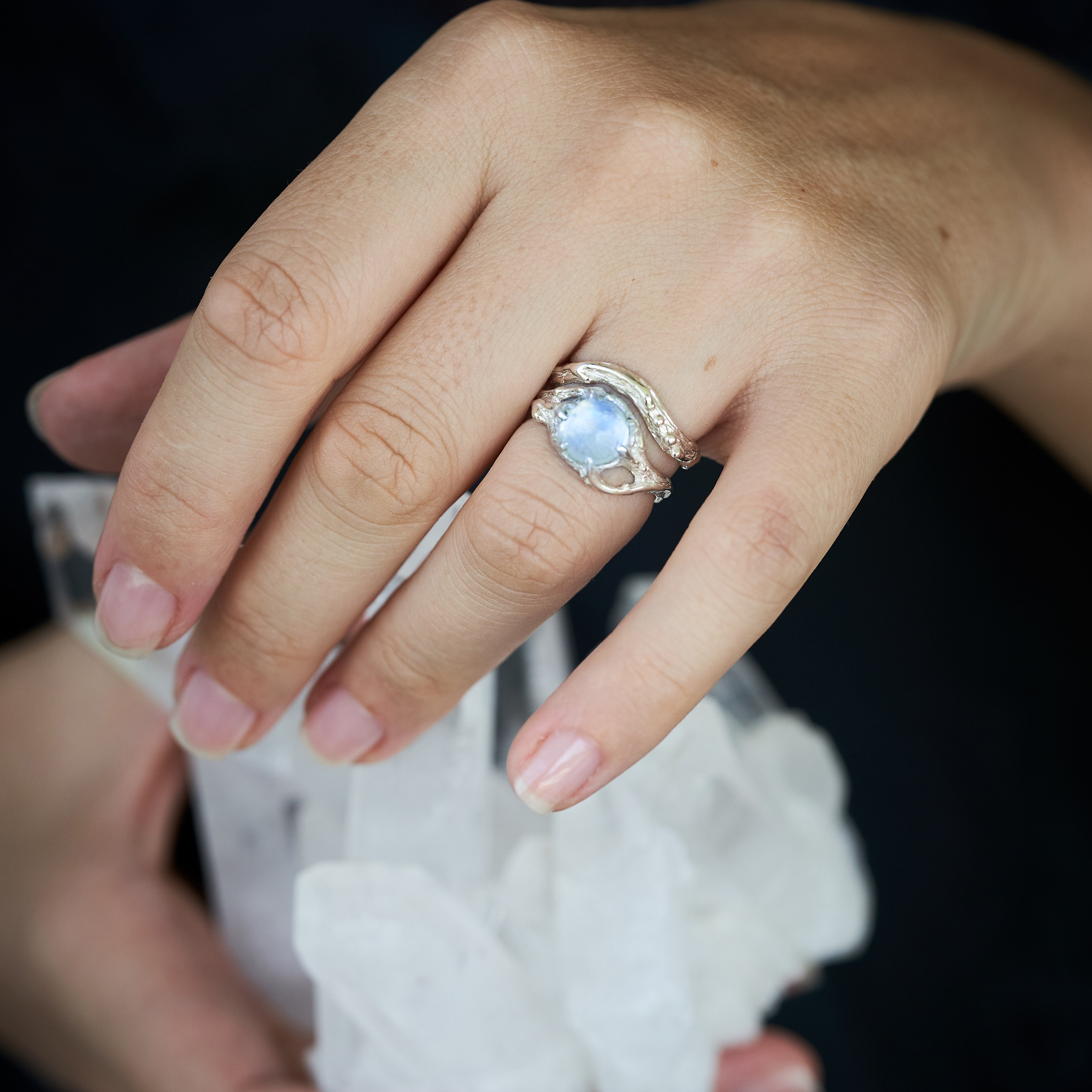 Moonstone ring set 