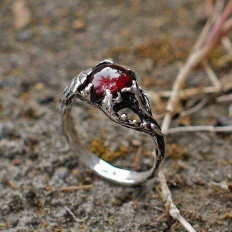 Rustic silver gemstone ring – Phbeads