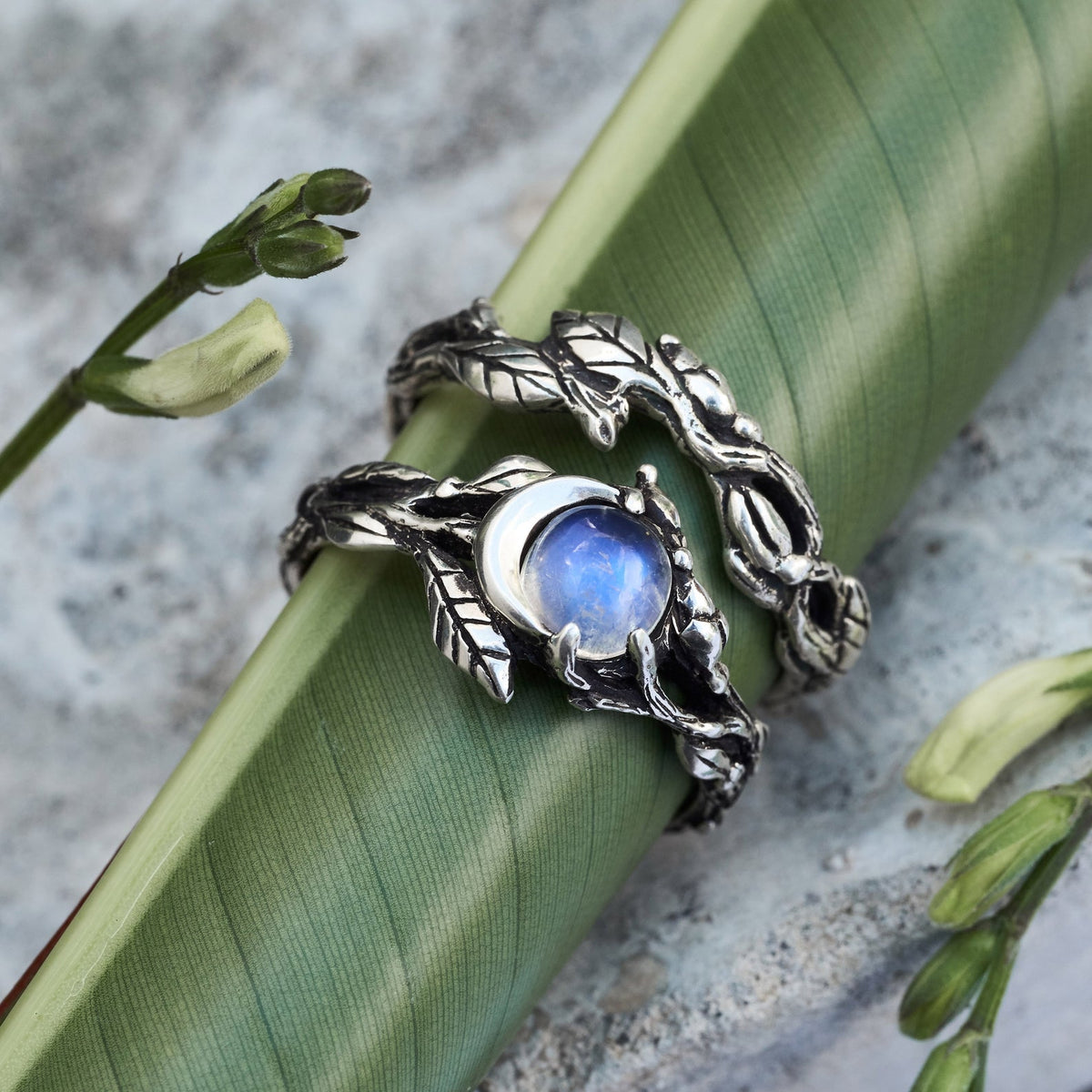 Moonstone ring set 