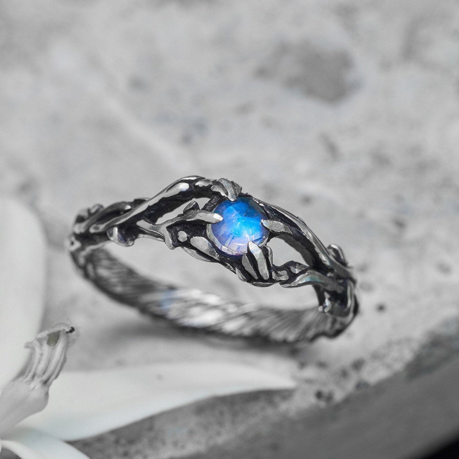 Floral Moonstone ring 