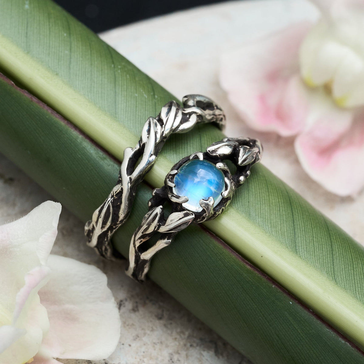 Moonstone ring set 