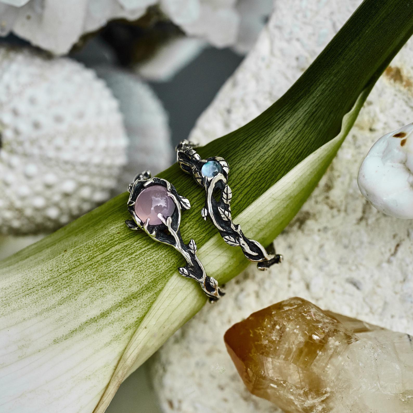 Rose Quartz ring set 