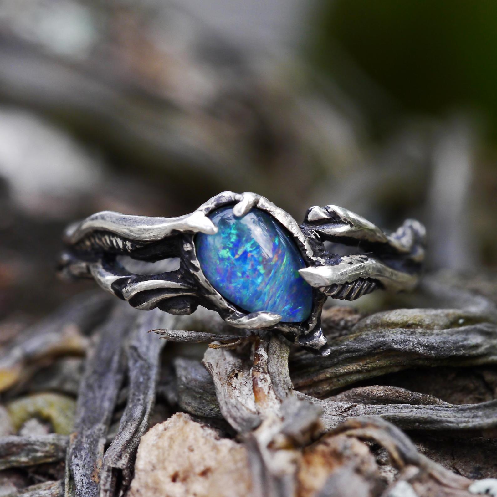 Boulder Fire Opal ring 