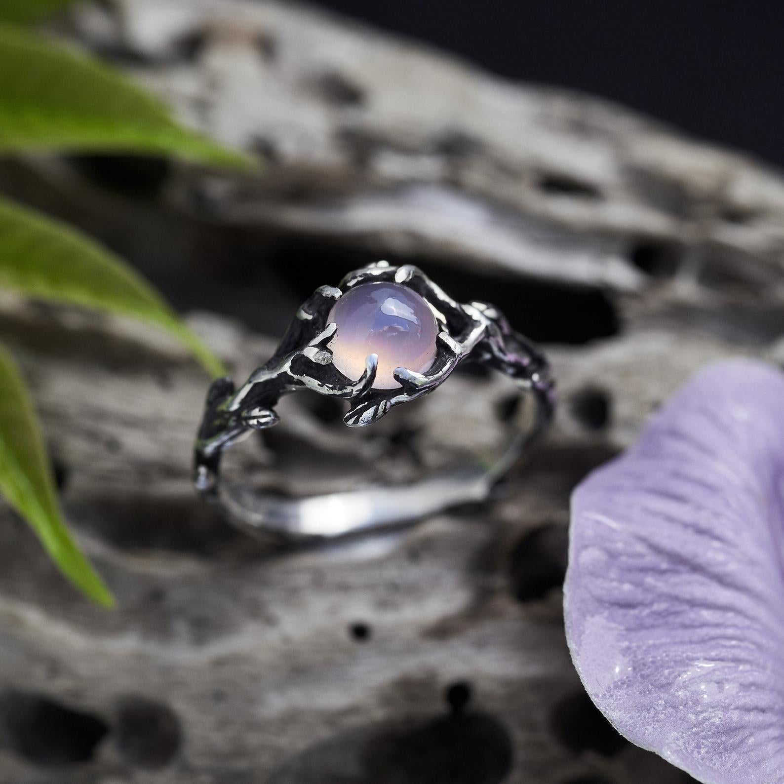 Cushion cut black rutilated quartz ring vintage unique nature inspired –  WILLWORK JEWELRY