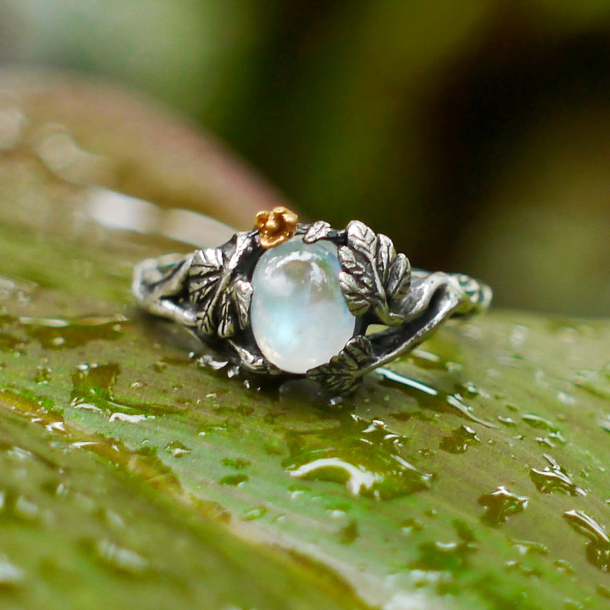Moonstone engagement ring 