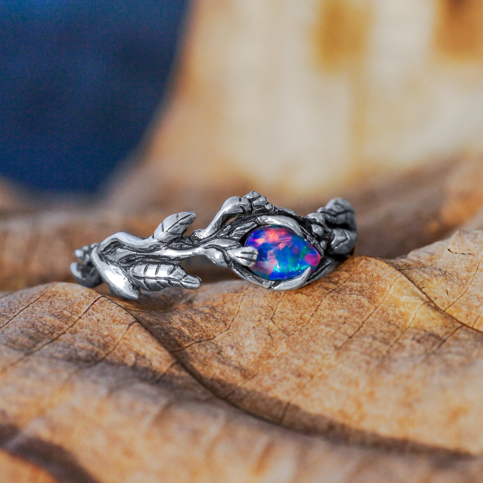 Boulder Fire Opal ring 